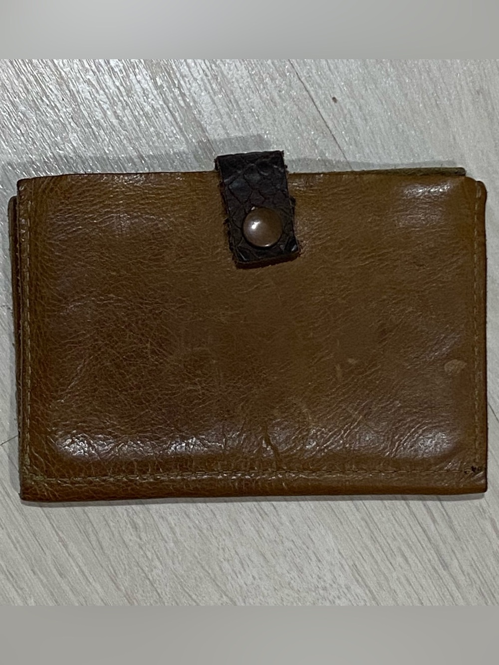 Vintage Leather Bifold Wallet 70s Patina Handmade Tandy Western Snap Closure
